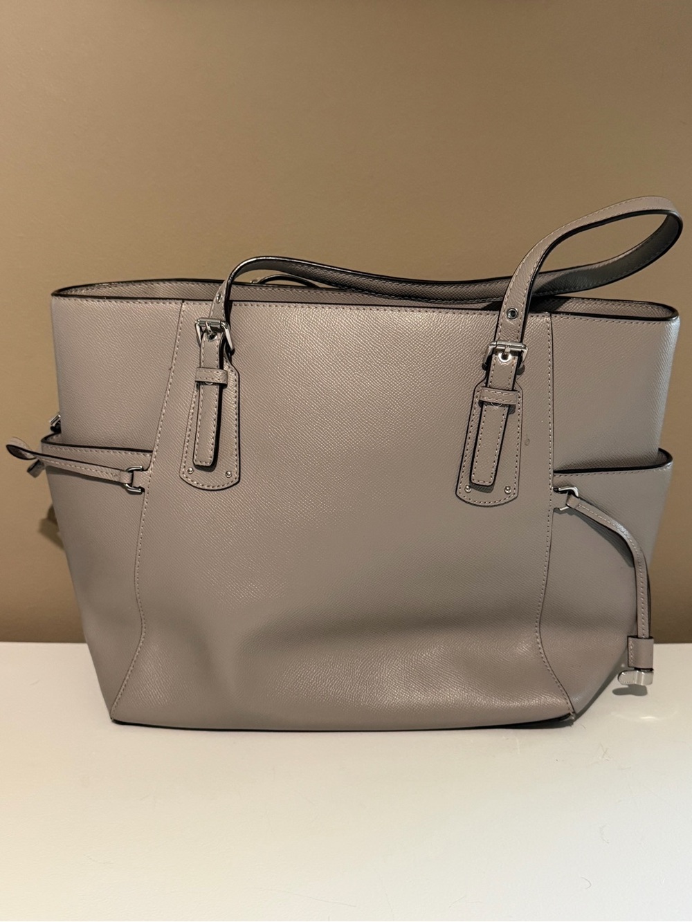 Michael Kors Light Gray Saffiano Leather Tote - Picture 2 of 2